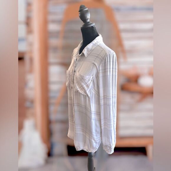 White House Black Market Button Down Top Size 12 - Picture 5 of 13